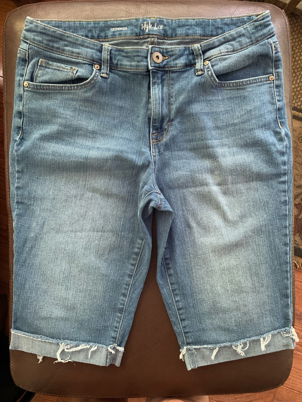 Style & Co. Light Blue Denim Skimmer Bermuda Shorts